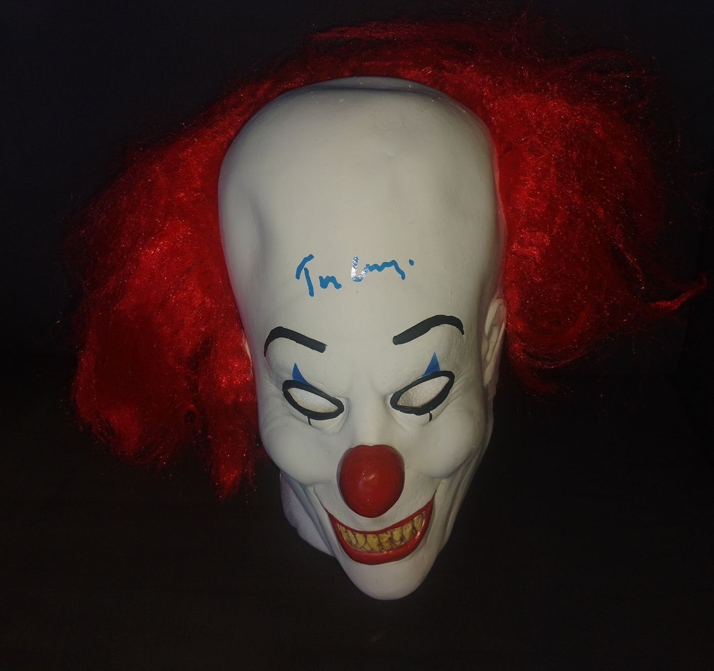 Tim Curry Hand Signed Autograph Pennywise Mask COA