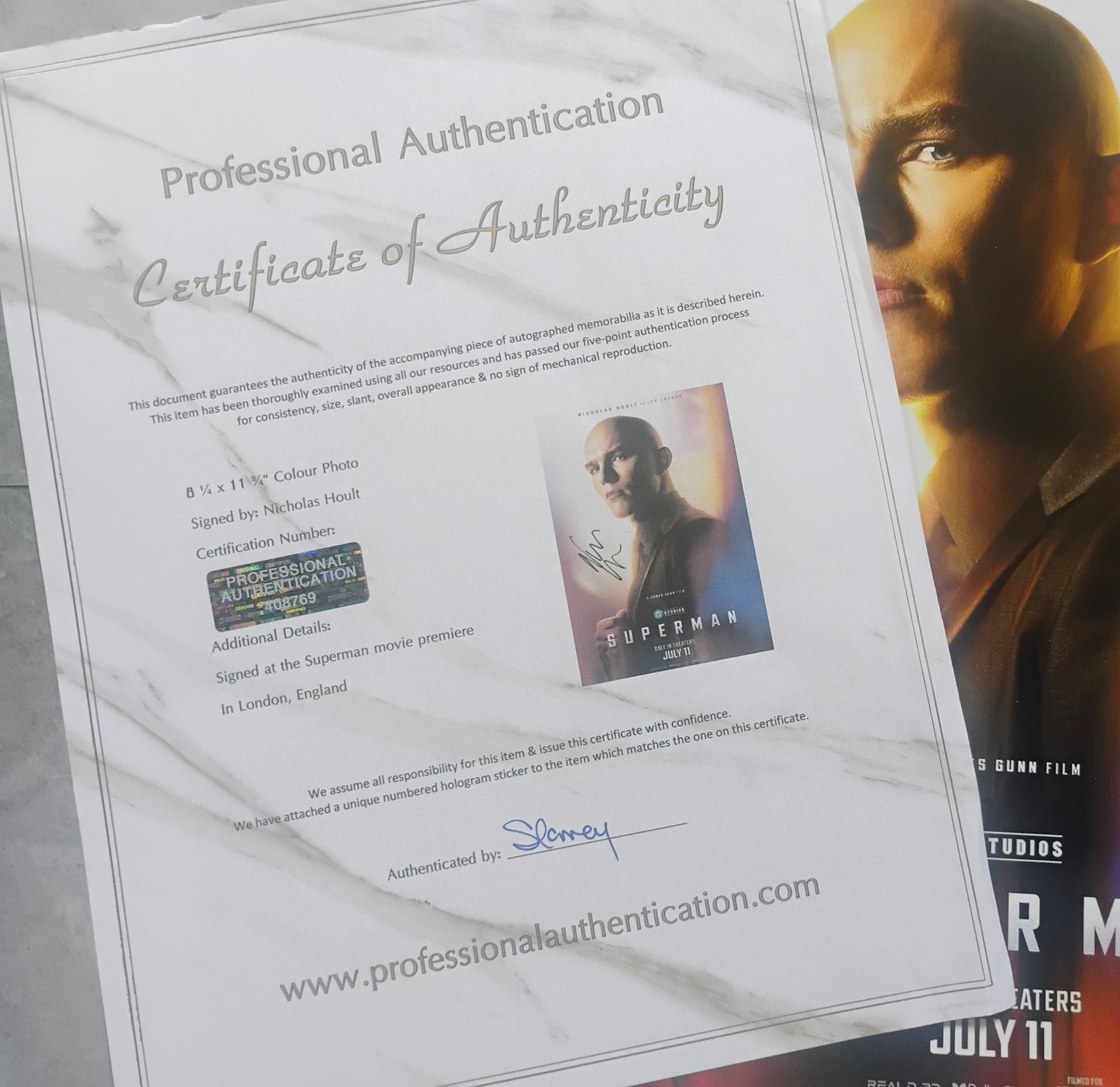 Nicholas Hoult Hand Signed Autograph Photo COA Superman