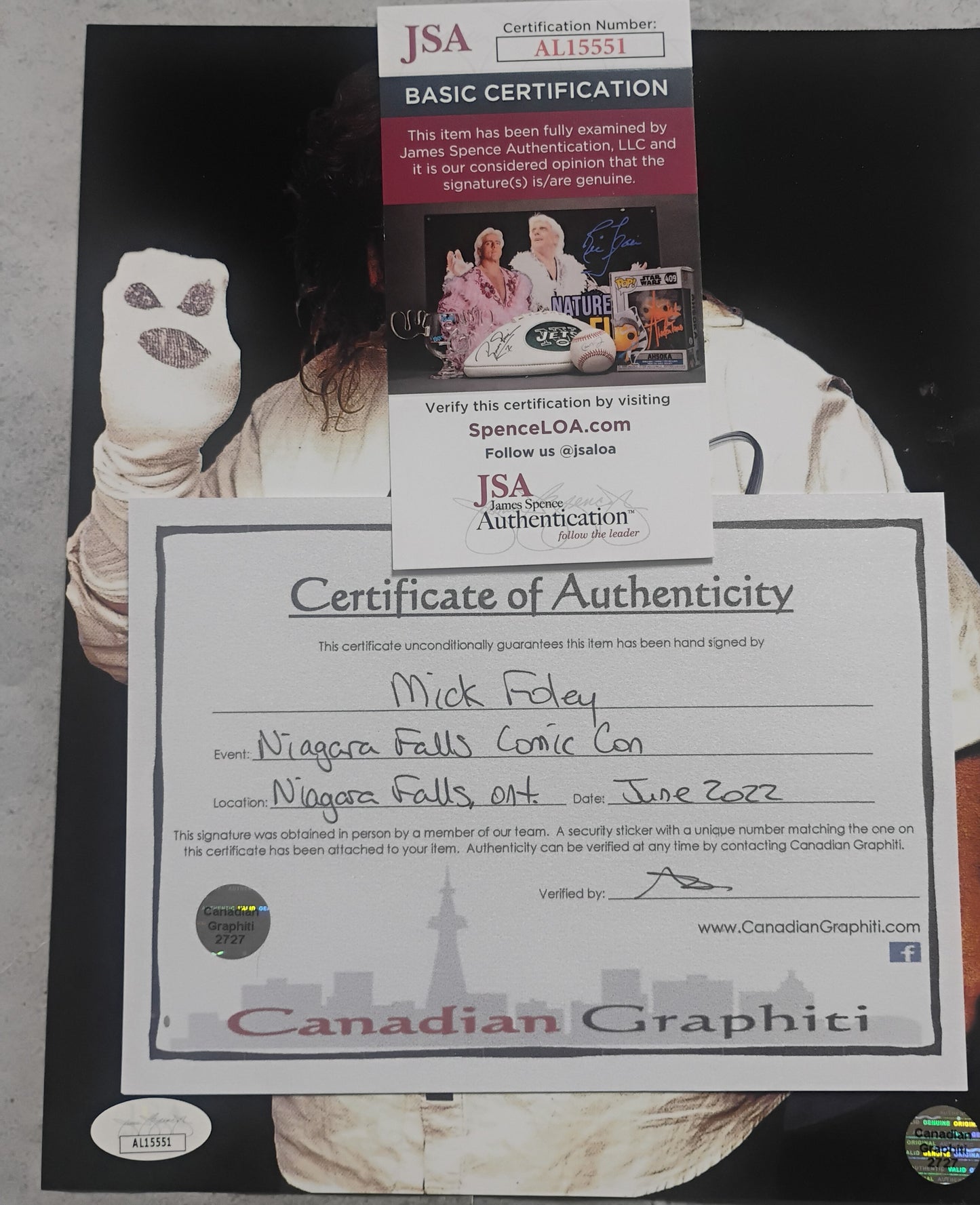 Mick Foley Hand Signed Autograph 8x10 Photo JSA COA Mankind