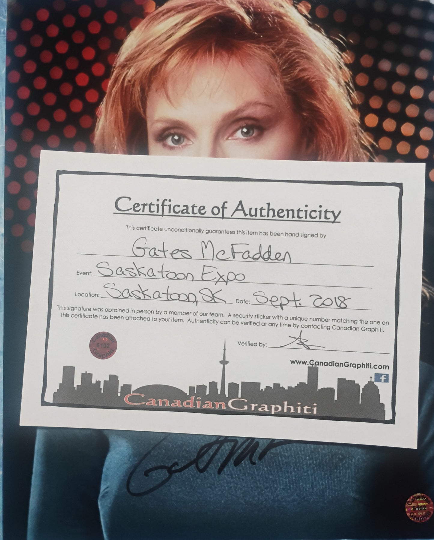 Gates McFadden Hand Signed Autograph 8x10 Photo COA Star Trek