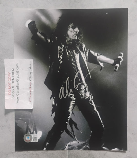 Alice Cooper Hand Signed Autograph 8x10 Photo BAS COA
