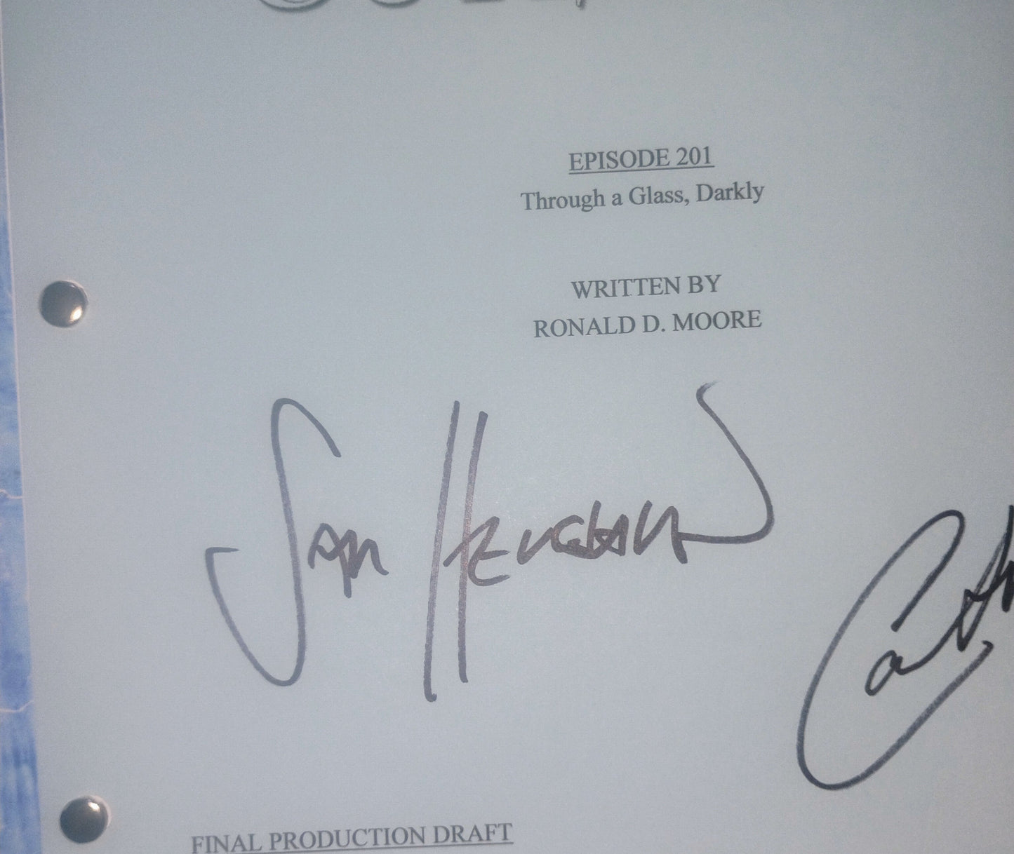 Caitriona Balfe & Sam Heughan Hand Signed Autograph Outlander Script COA