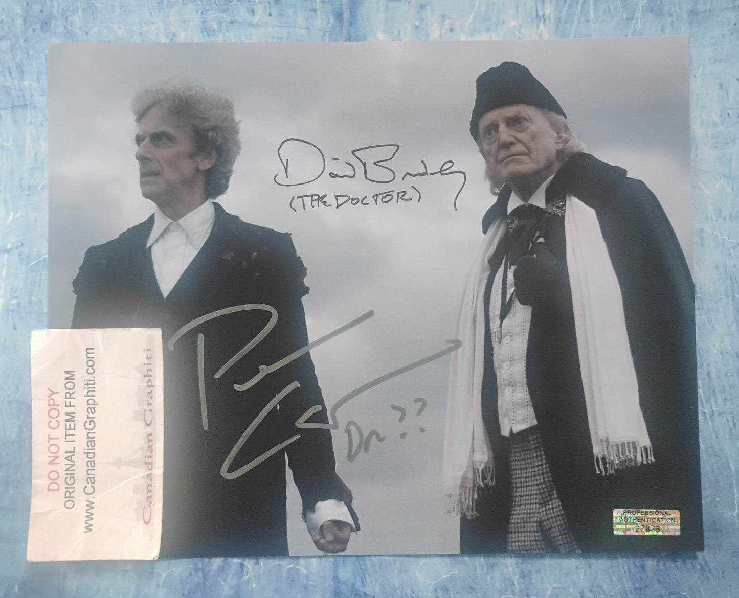 Peter Capaldi & David Bradley Hand Signed Autograph 8x10 Photo COA Doctor Who