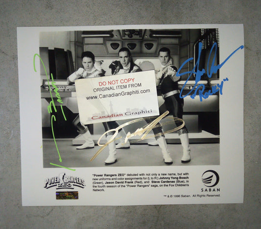 Power Rangers 3 Cast Hand Signed Autograph 8x10 Photo COA Jason David Frank