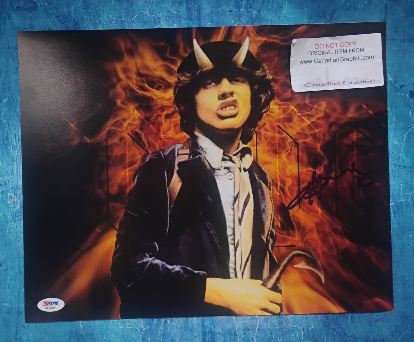 Angus Young AC/DC Hand Signed Autograph 11x14 Photo PSA COA