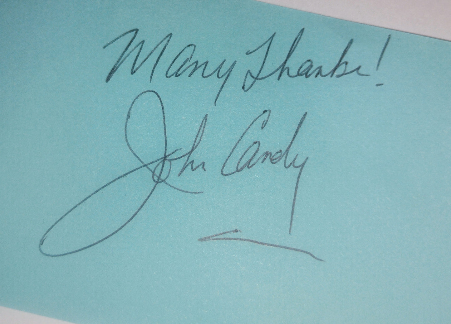 John Candy Hand Signed Autograph Index Card COA