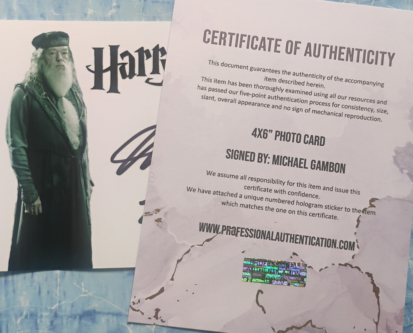Michael Gambon Hand Signed Autograph Photo COA Harry Potter