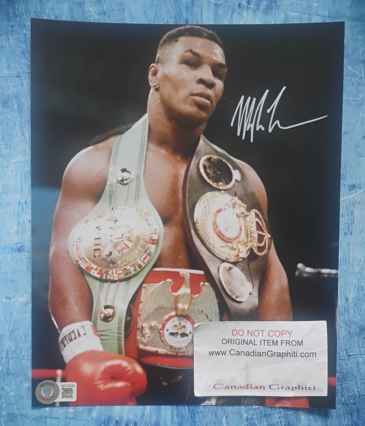 Mike Tyson Hand Signed Autograph 8x10 Photo BAS COA