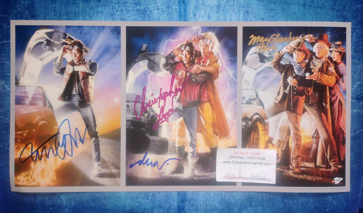 Back To The Future 4x Hand Signed Autograph Artwork Print COA Drew Struzan