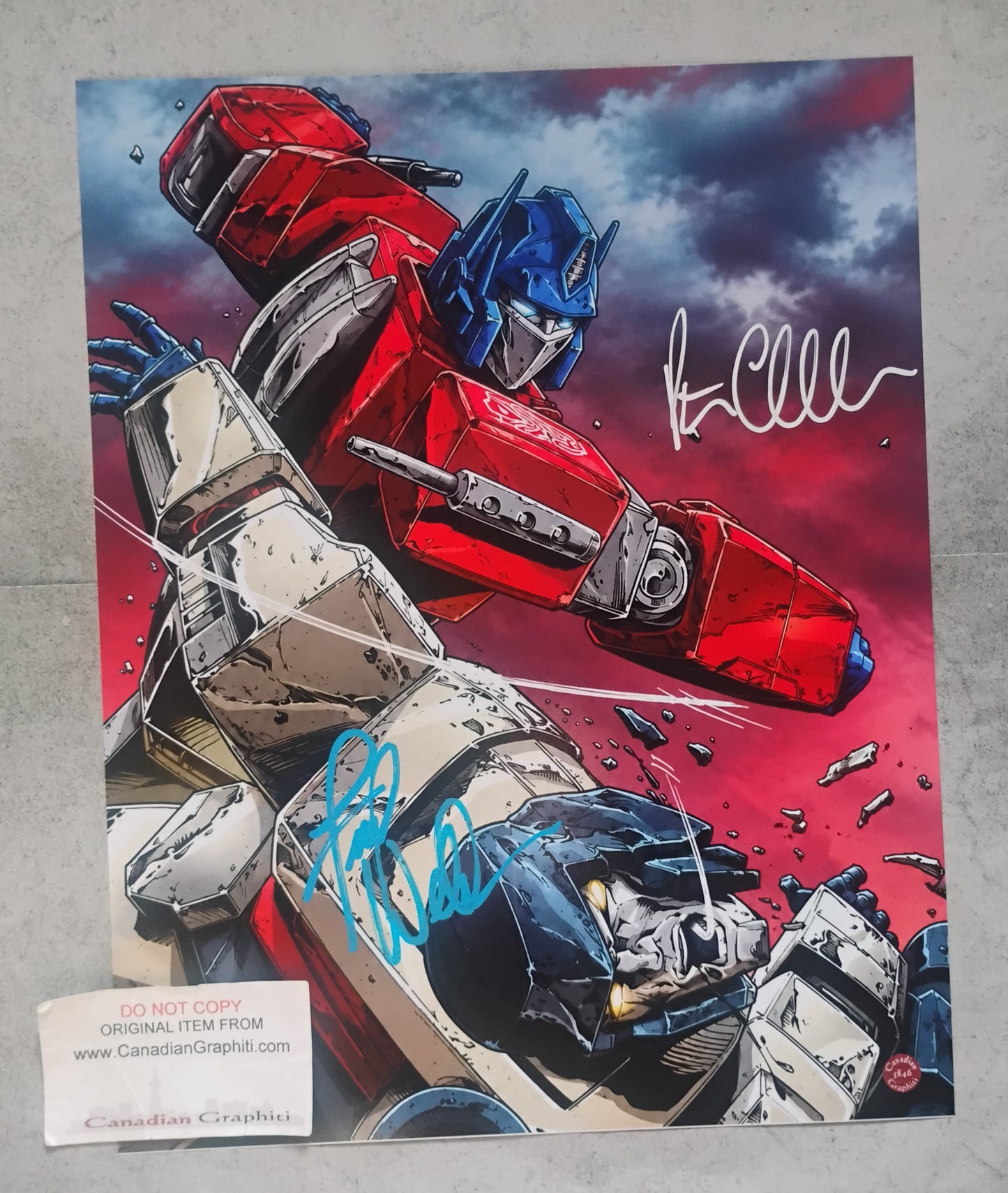 Peter Cullen & Frank Welker Hand Signed Autograph 11x14 Photo COA Transformers