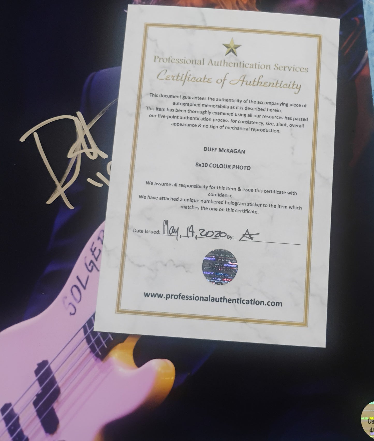Duff McKagan Guns N Roses Hand Signed Autograph 8x10 Photo COA Guns N Roses