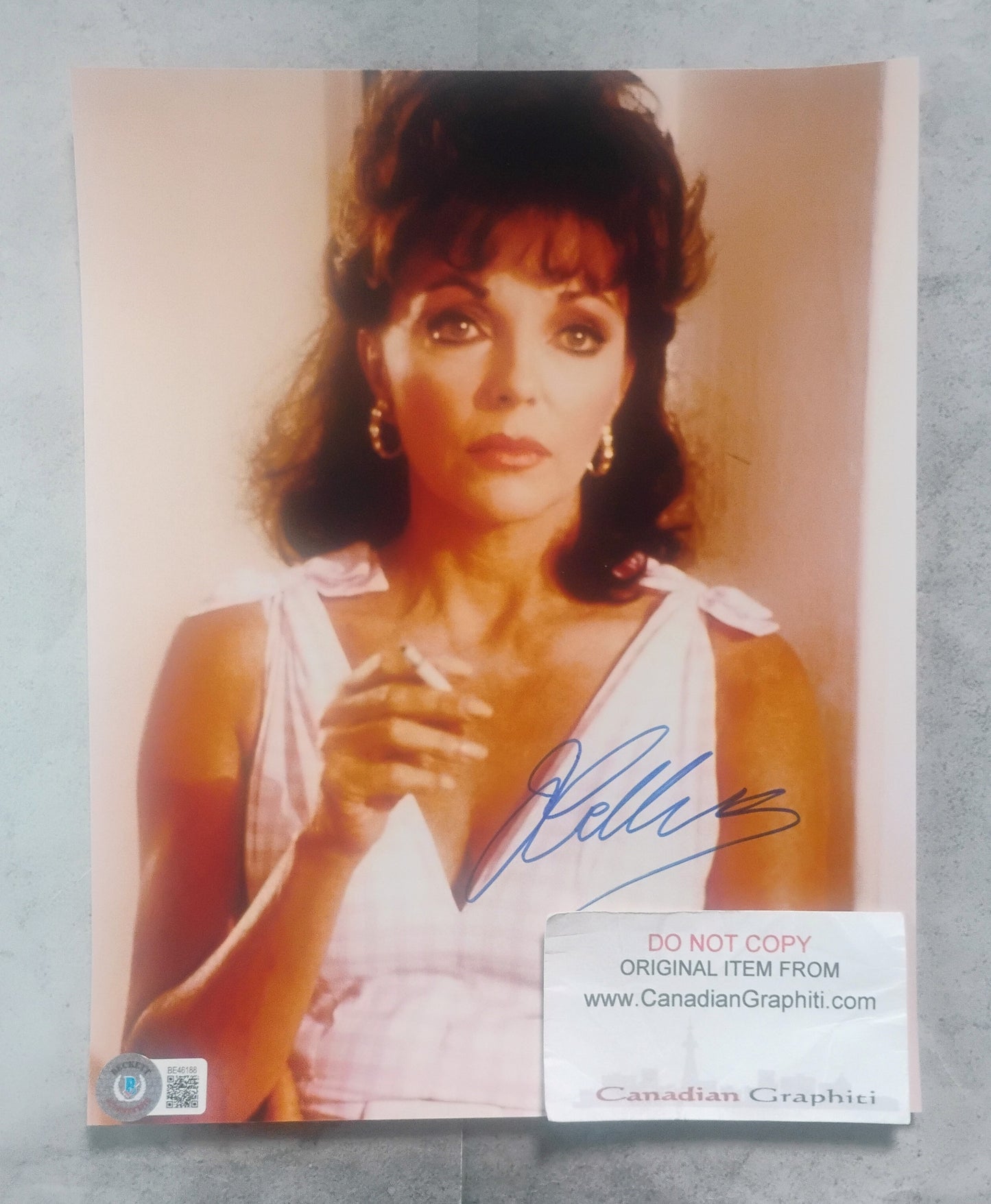 Joan Collins Hand Signed Autograph 8x10 Photo BAS COA