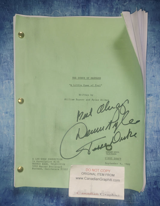 Denver Pyle Hand Signed Autograph Dukes Of Hazzard Script COA