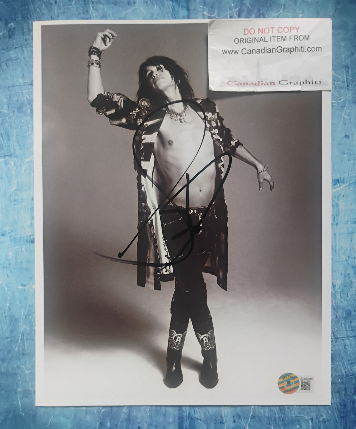 Steven Tyler Hand Signed Autograph Photo BAS COA Aerosmith