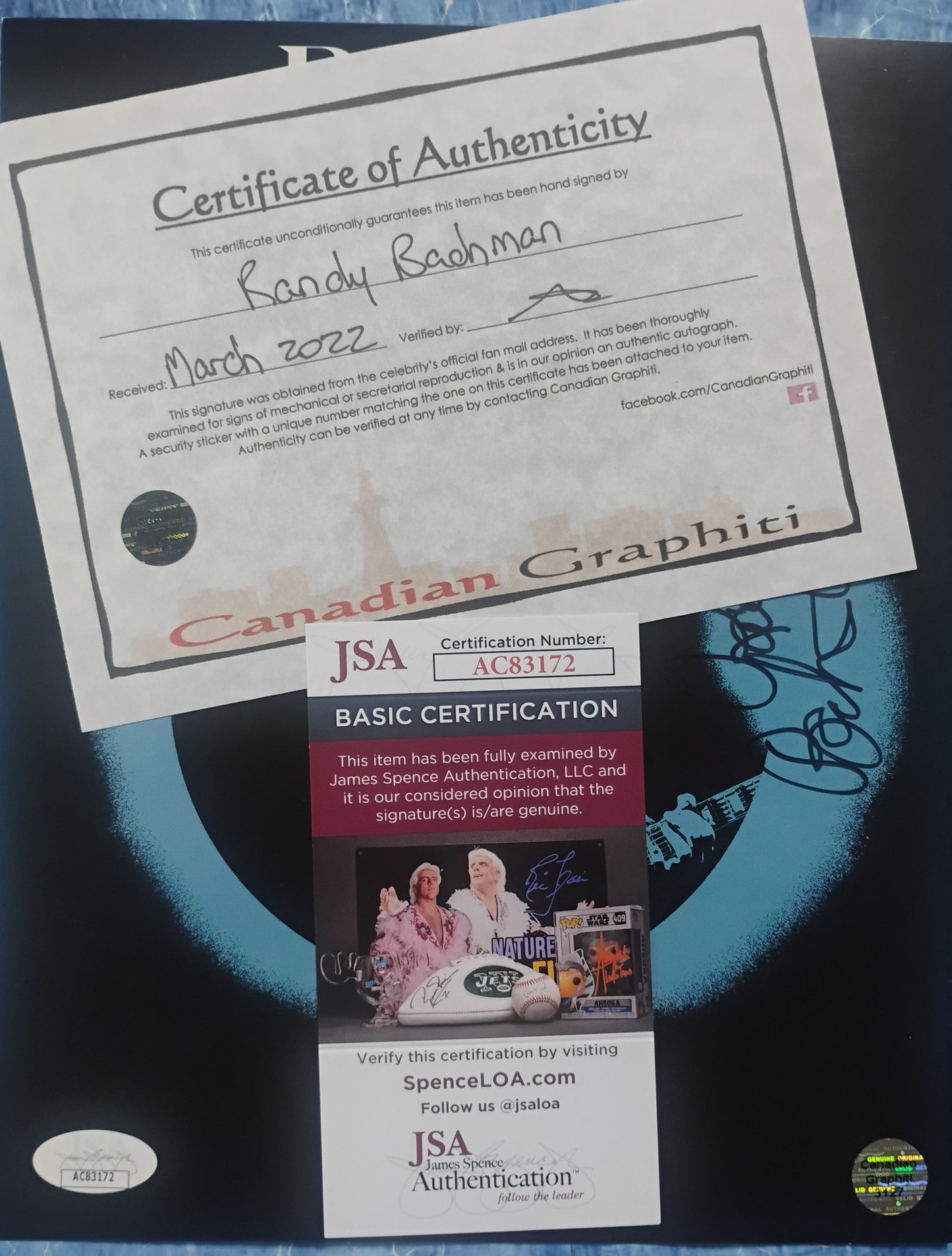 Randy Bachman Hand Signed Autograph 8x10 Photo JSA COA The Guess Who
