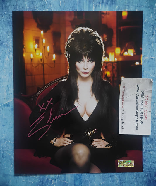 Elvira Cassandra Peterson Hand Signed Autograph 8x10 Photo COA