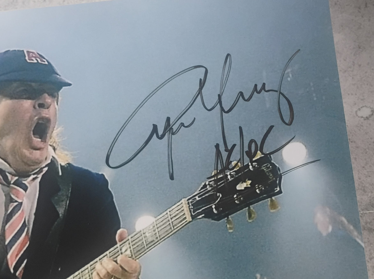 Angus Young AC/DC Hand Signed Autograph 8x10 Photo BAS COA