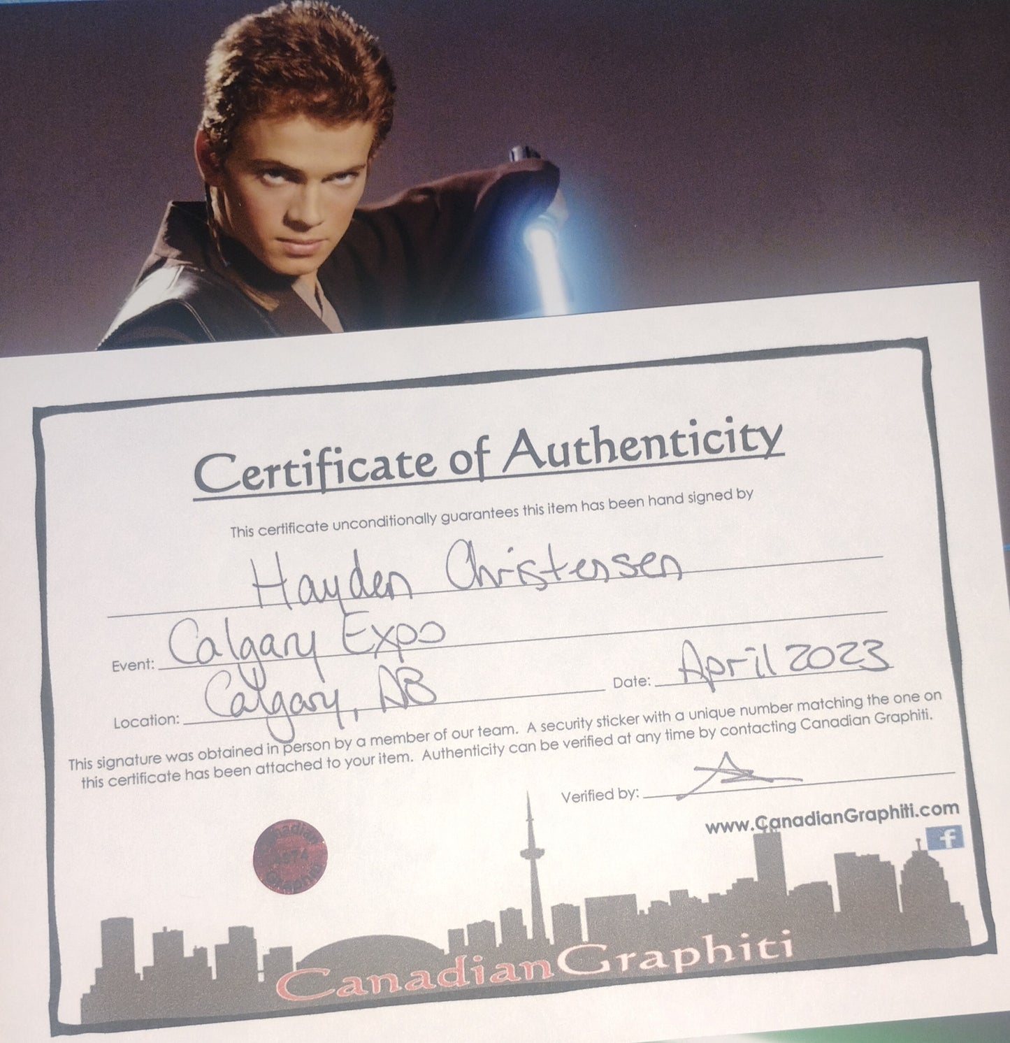 Hayden Christensen Hand Signed Autograph 8x10 Photo COA Star Wars