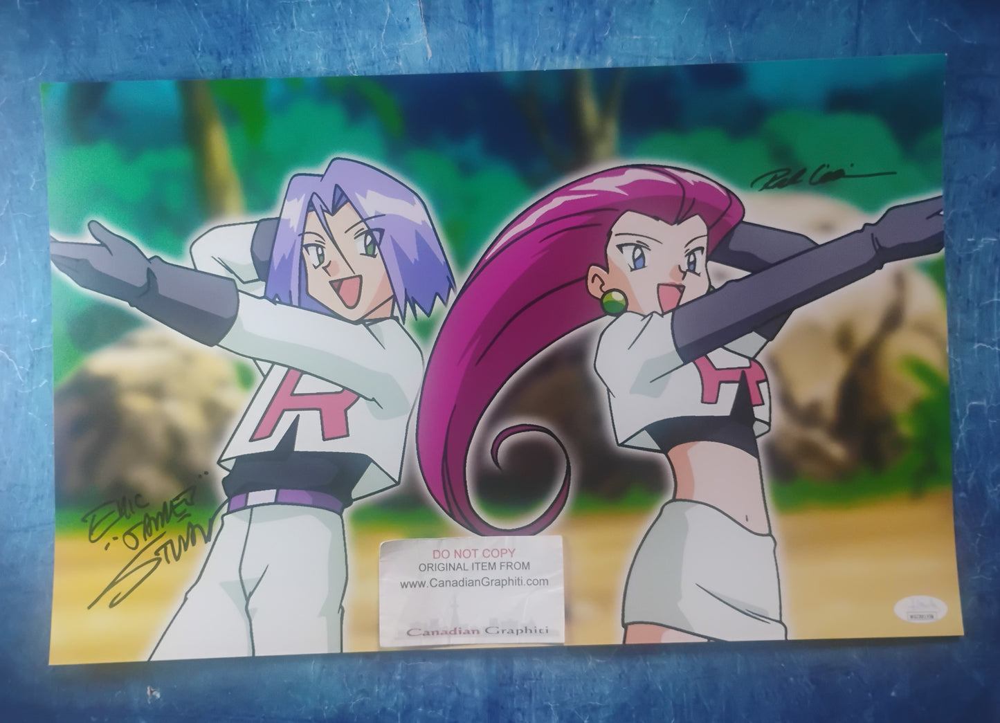 Rachael Lillis & Eric Stuart Hand Signed Autograph 11x17 Photo JSA COA Pokemon