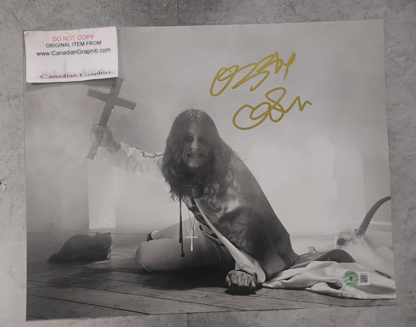 Ozzy Osbourne Hand Signed Autograph 11x14 Photo BAS COA