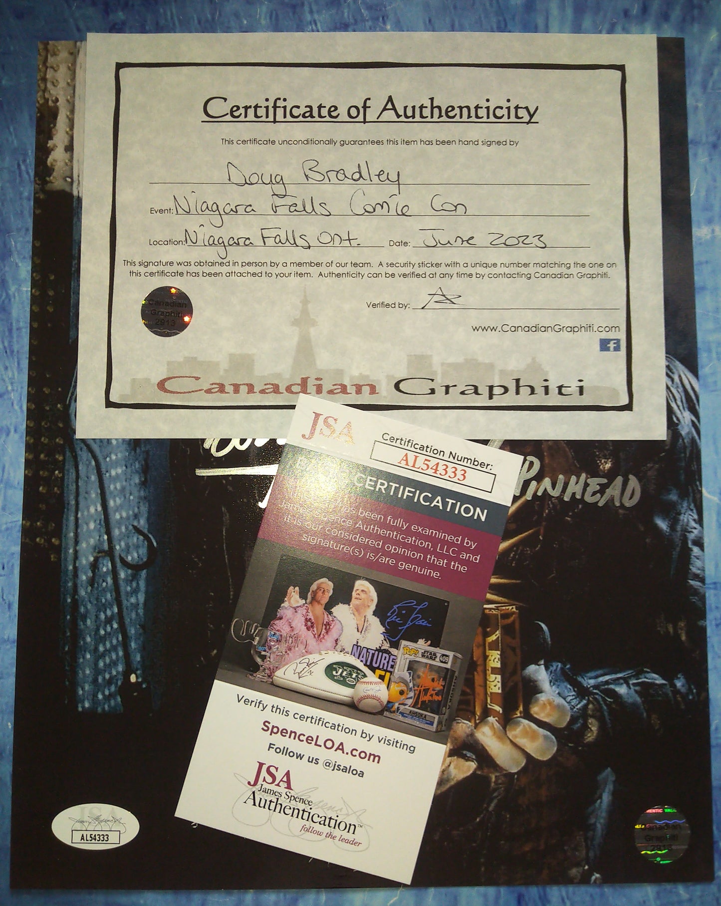 Doug Bradley Hand Signed Autograph 8x10 Photo COA + JSA Hellraiser