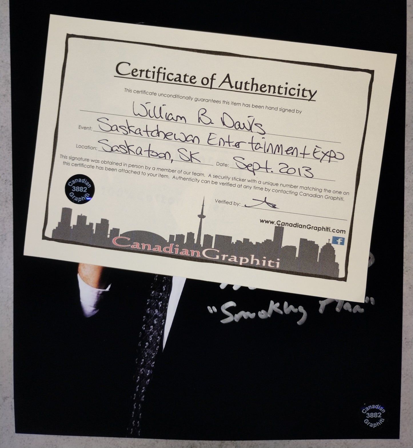 William B Davis Hand Signed Autograph 8x10 Photo COA X-Files