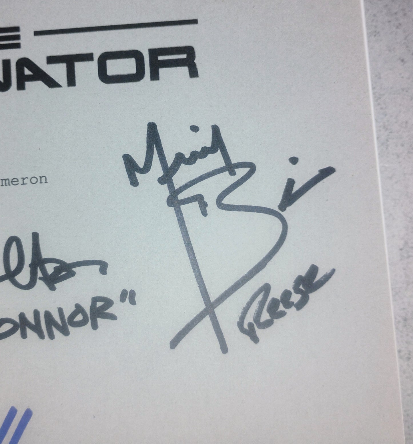 The Terminator 5x Cast Hand Signed Autograph Script COA Arnold Schwarzenegger, Linda Hamilton