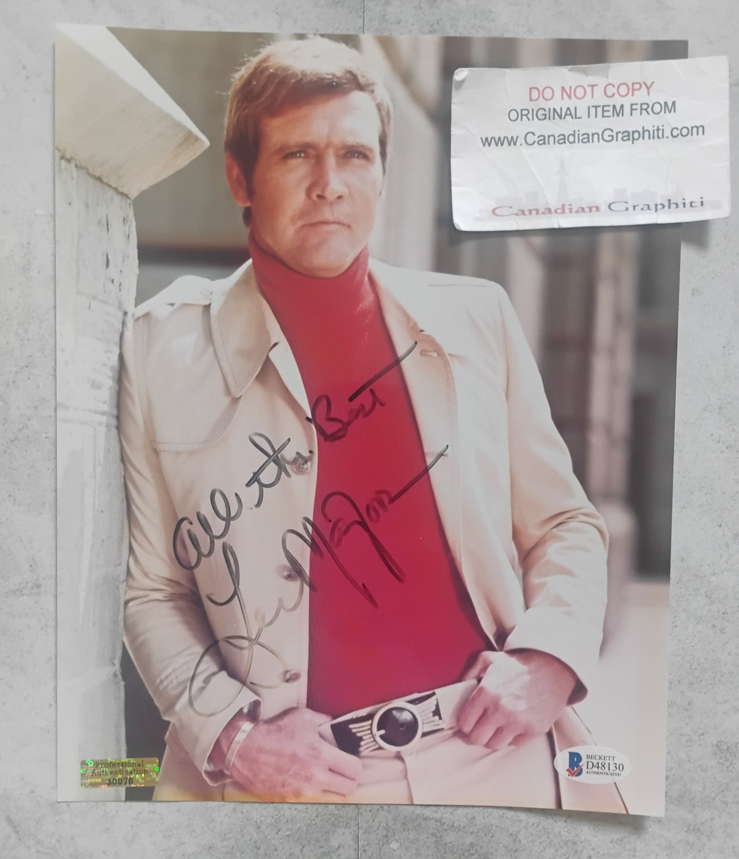 Lee Majors Hand Signed Autograph 8x10 Photo BAS COA Six Million Dollar Man