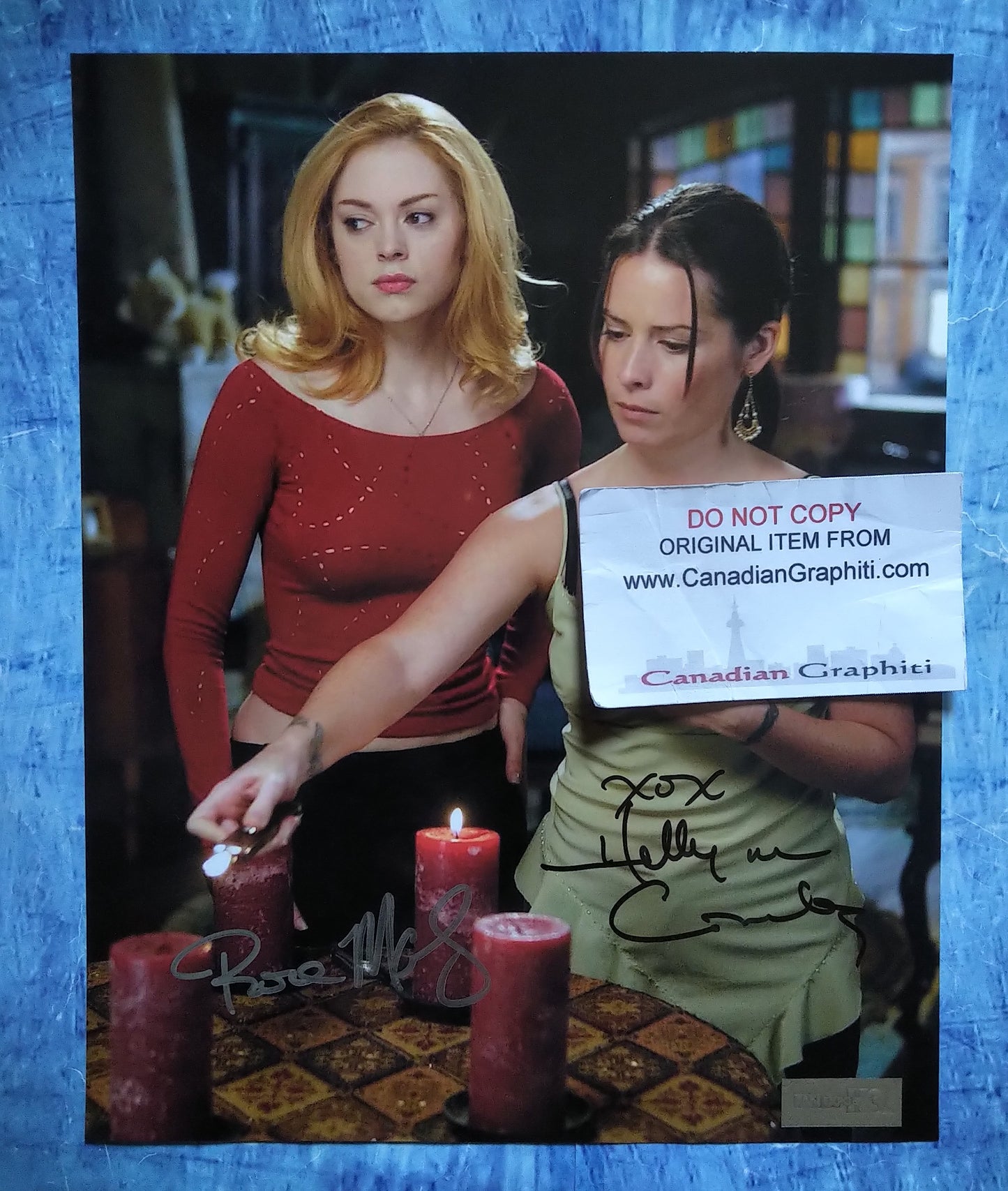 Rose McGowan & Holly Marie Combs Hand Signed Autograph 8x10 Photo COA Charmed