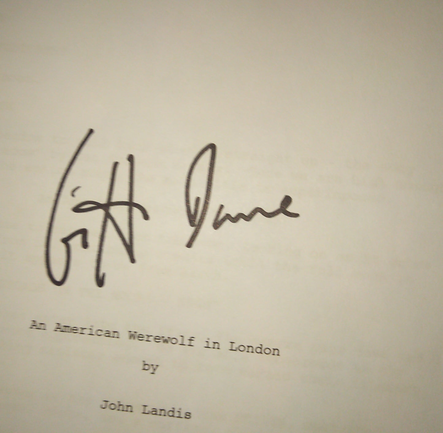 Griffin Dunne & David Naughton Hand Signed Autograph Script COA American Werewolf In London