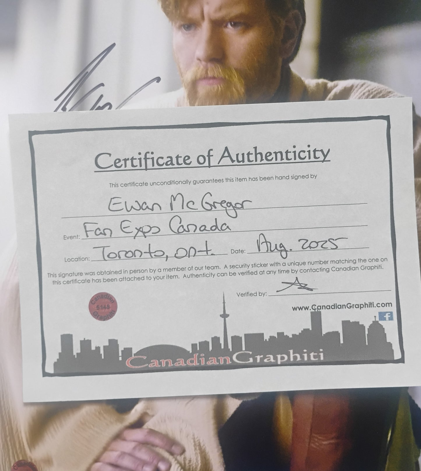 Ewan McGregor Hand Signed Autograph 8x10 Photo COA Star Wars