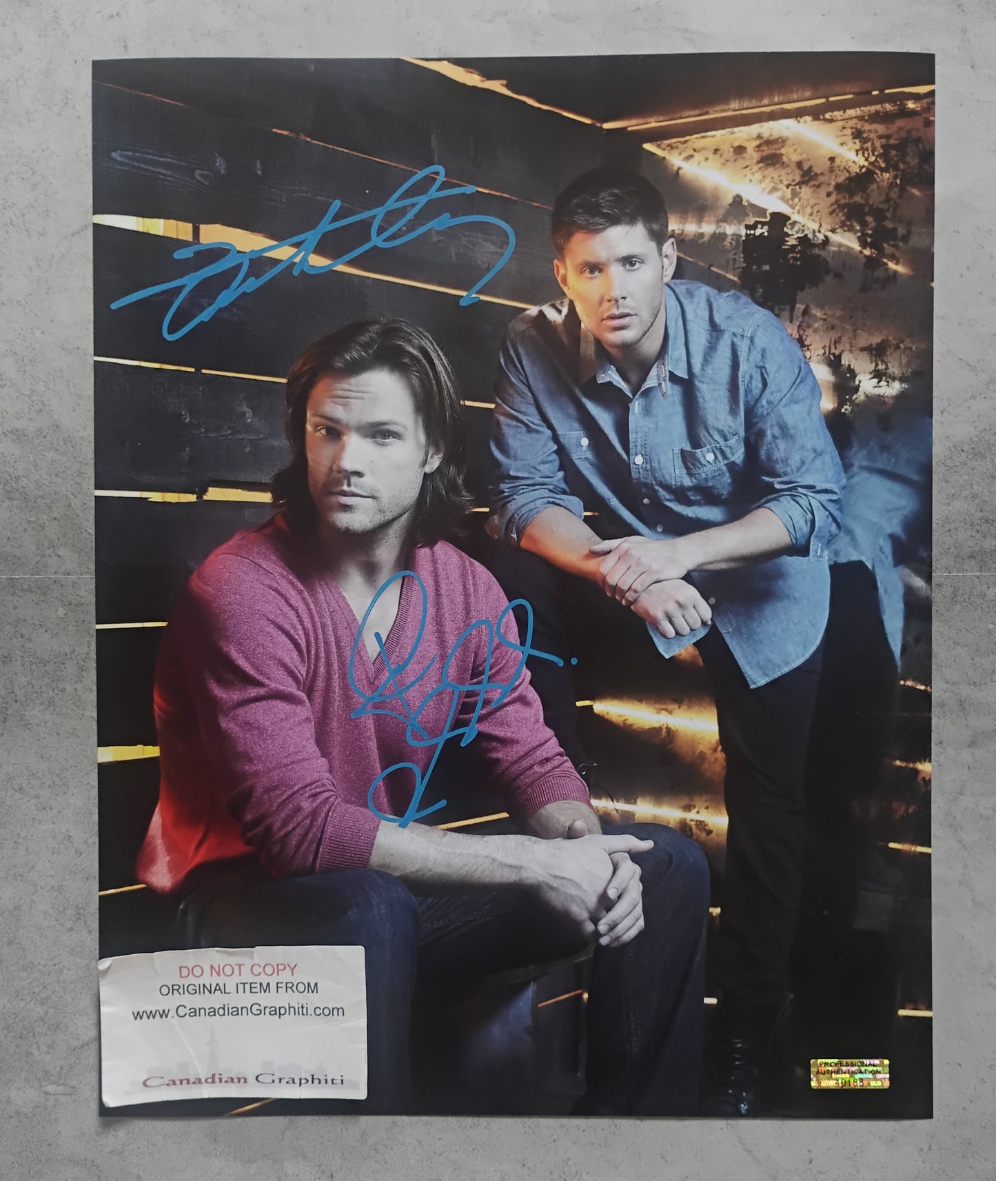 Jensen Ackles & Jared Padalecki Hand Signed Autograph 11x14 Photo COA Supernatural