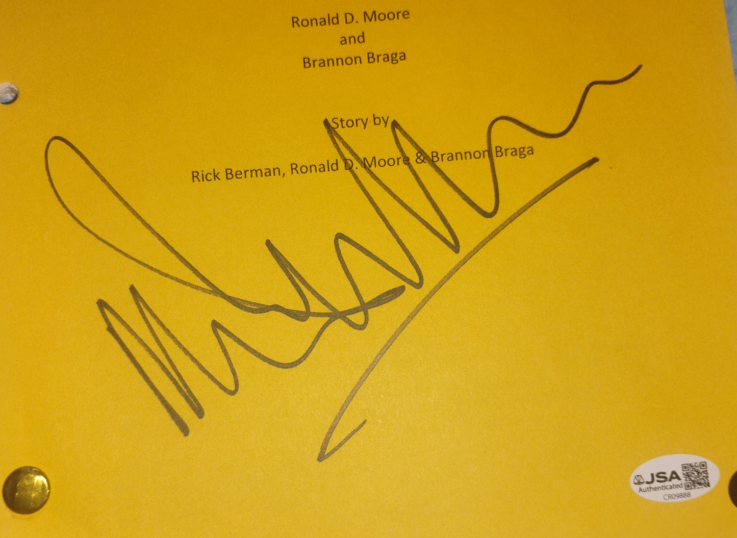 Malcolm McDowell Hand Signed Autograph Star Trek Generations Script JSA COA