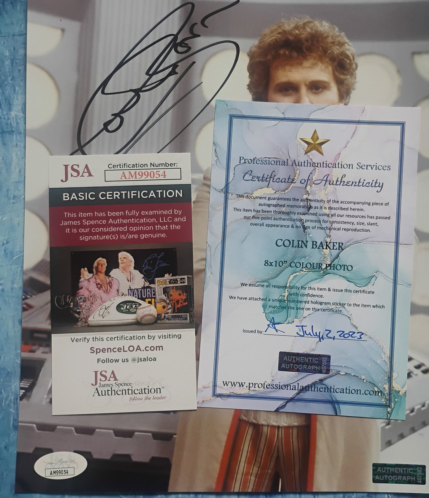 Colin Baker Hand Signed Autograph 8x10 Photo JSA COA Doctor Who