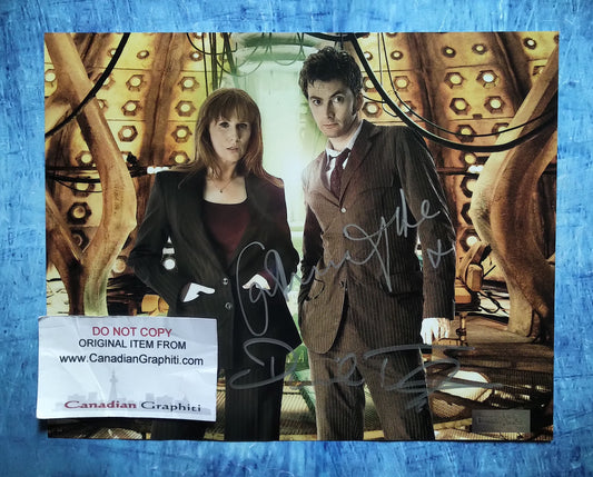 David Tennant & Catherine Tate Hand Signed Autograph 8x10 Photo COA Doctor Who
