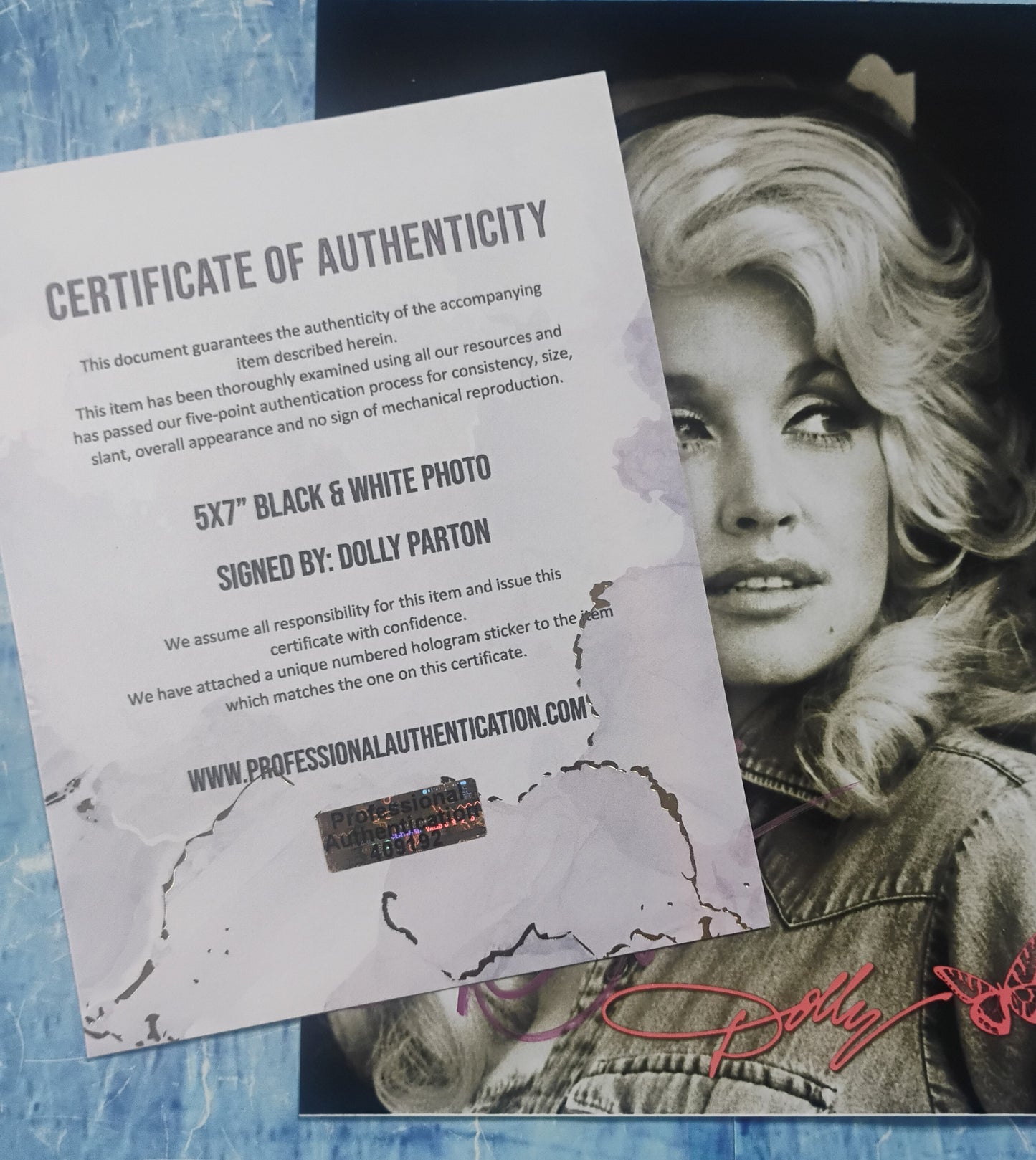 Dolly Parton Hand Signed Autograph Photo COA