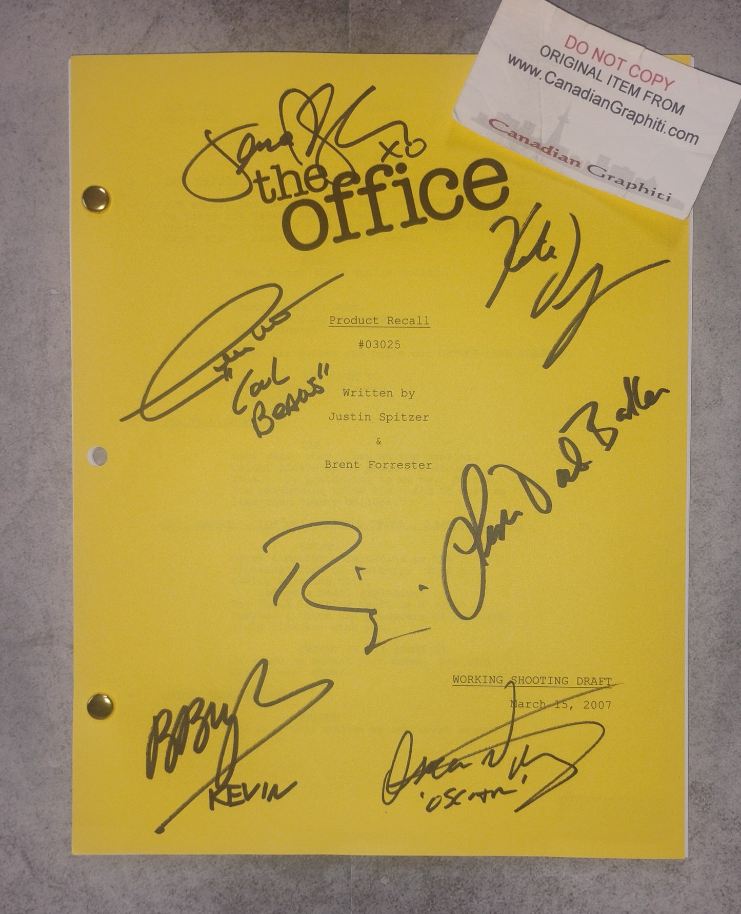 The Office 7x Cast Hand Signed Autograph Script COA