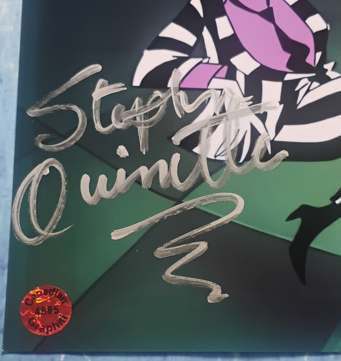 Alyson Court & Stephen Ouimette Hand Signed Autograph Photo COA Beetlejuice