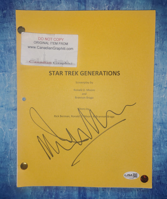 Malcolm McDowell Hand Signed Autograph Star Trek Generations Script JSA COA