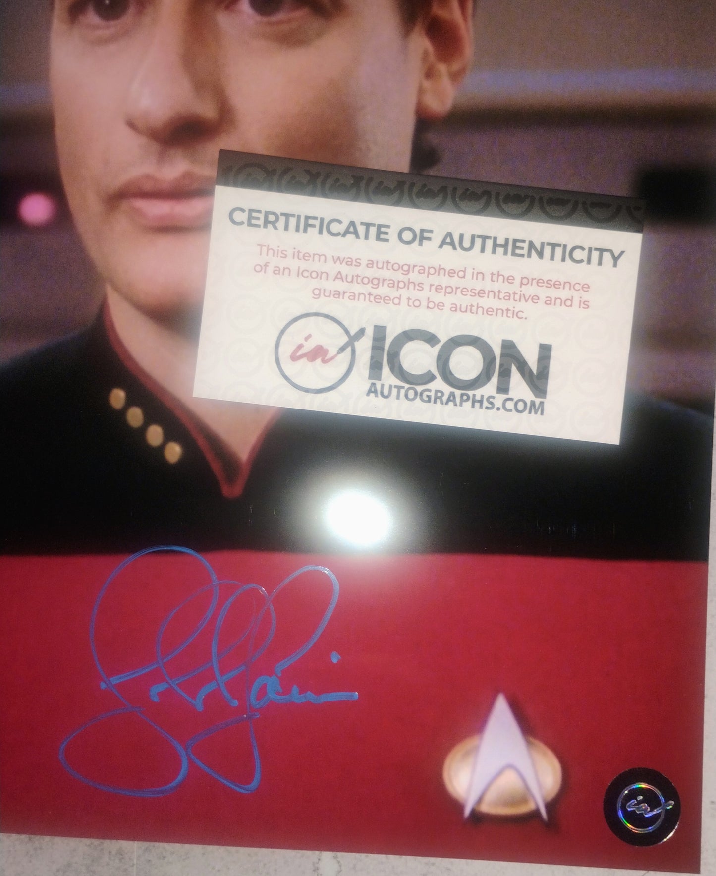 John De Lancie Hand Signed Autograph 8x10 Photo COA Star Trek