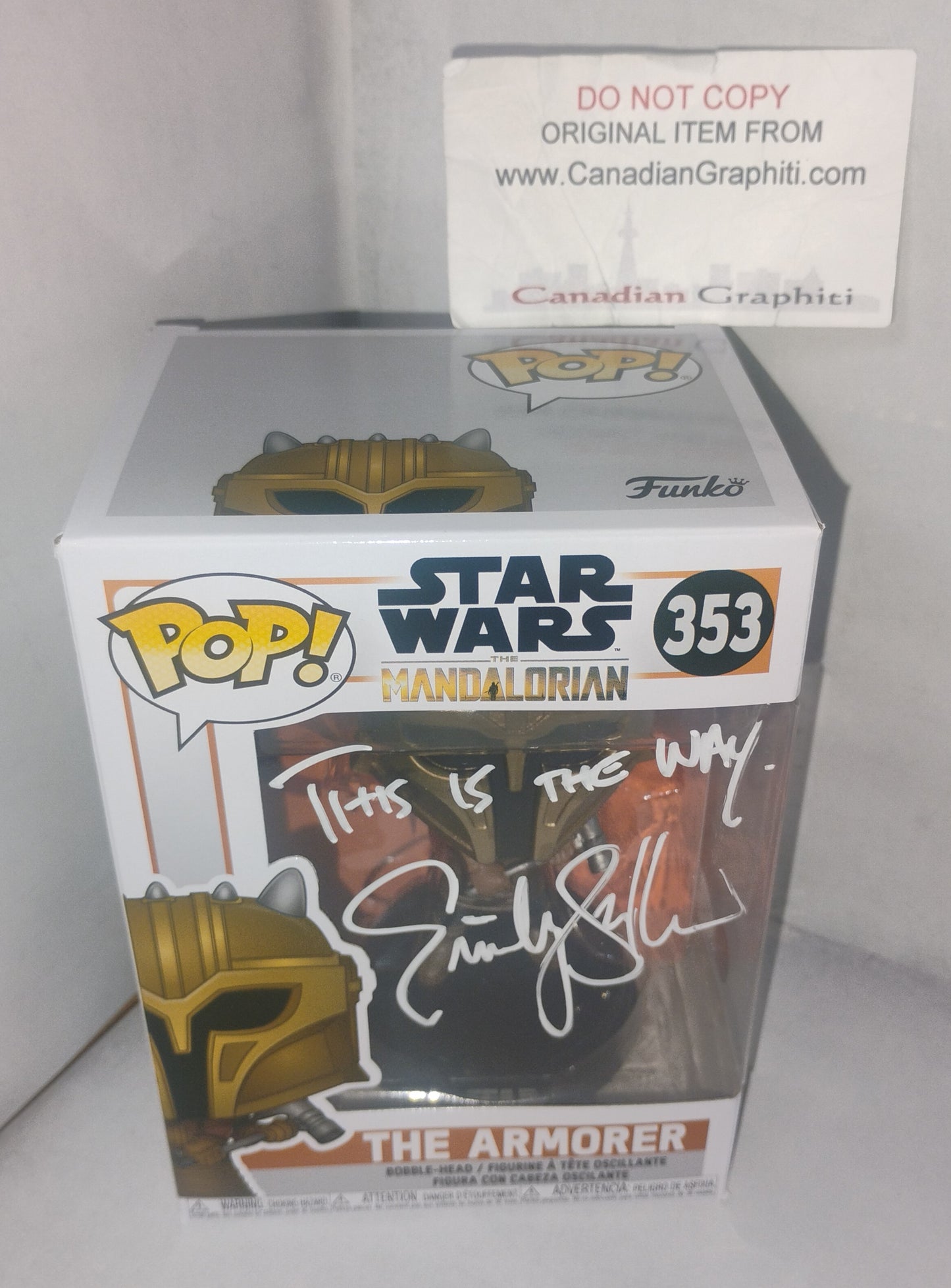 Emily Swallow Hand Signed Autograph Funko Pop JSA COA Star Wars The Armorer