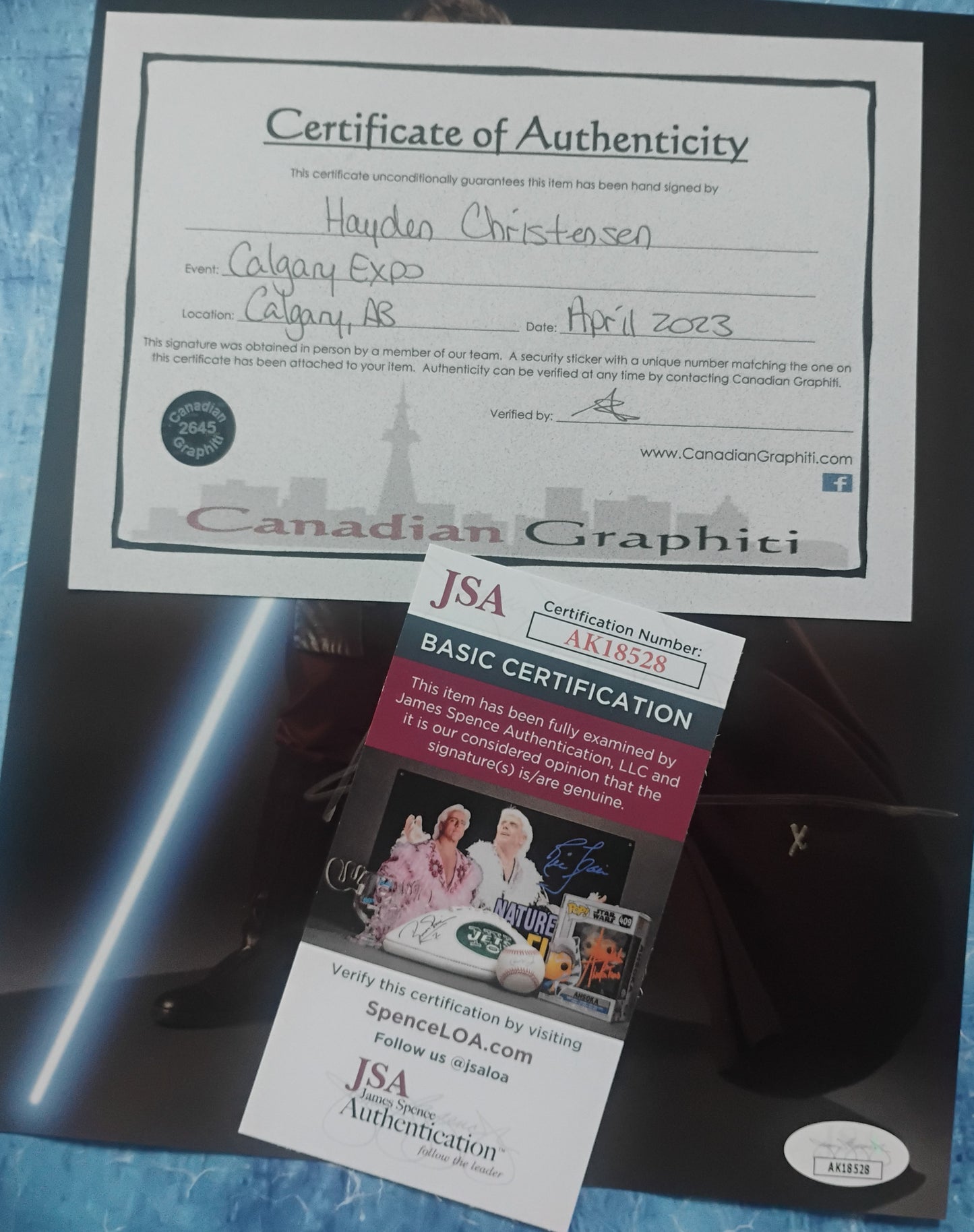 Hayden Christensen Hand Signed Autograph 8x10 Photo JSA COA Star Wars