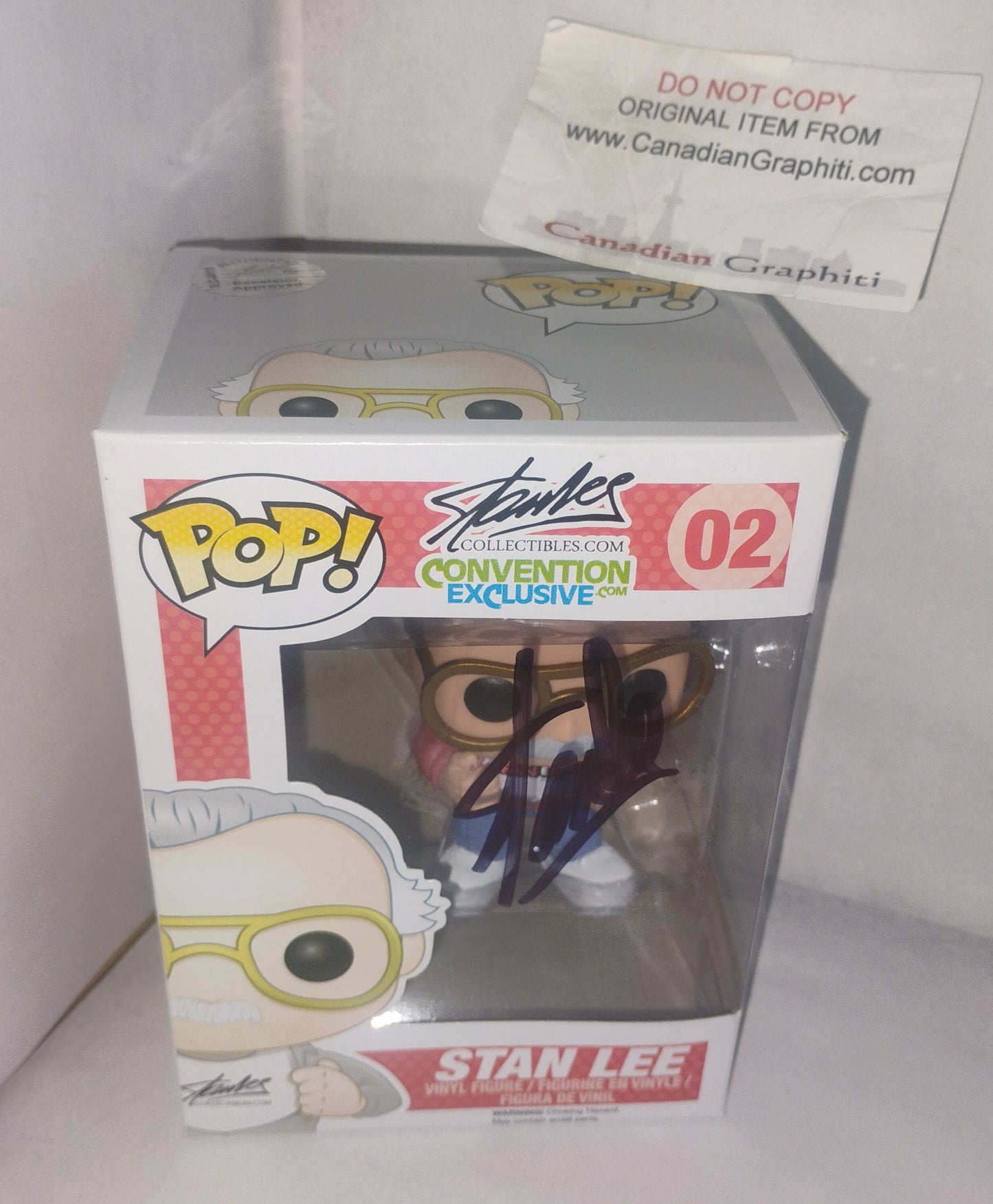 Stan Lee Hand Signed Autograph Fan Expo Canada Exclusive Funko Pop COA