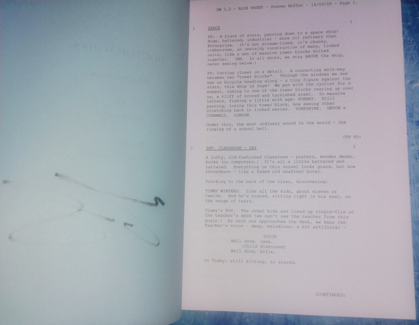 Matt Smith Hand Signed Autograph Doctor Who Script COA