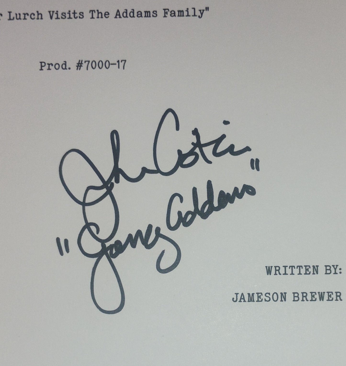 John Astin Hand Signed Autograph The Addams Family Script COA