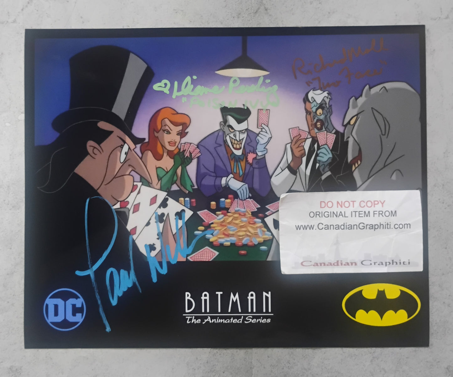 Diane Pershing, Paul Williams & Richard Moll Hand Signed 8x10 Photo COA Batman