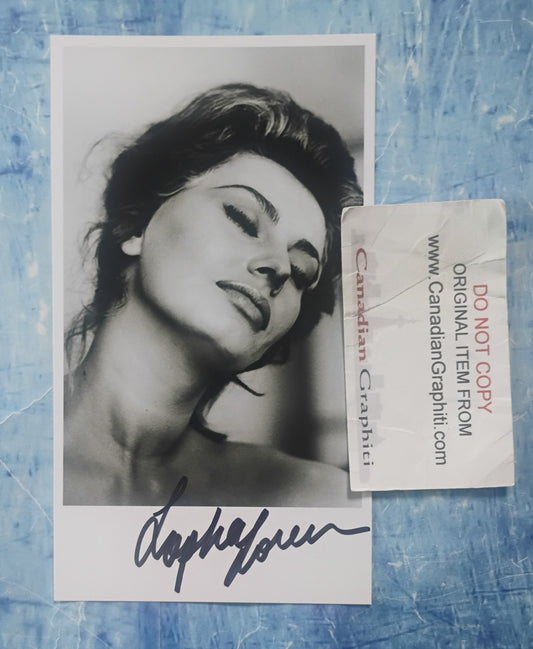 Sophia Loren Hand Signed Autograph Photo COA