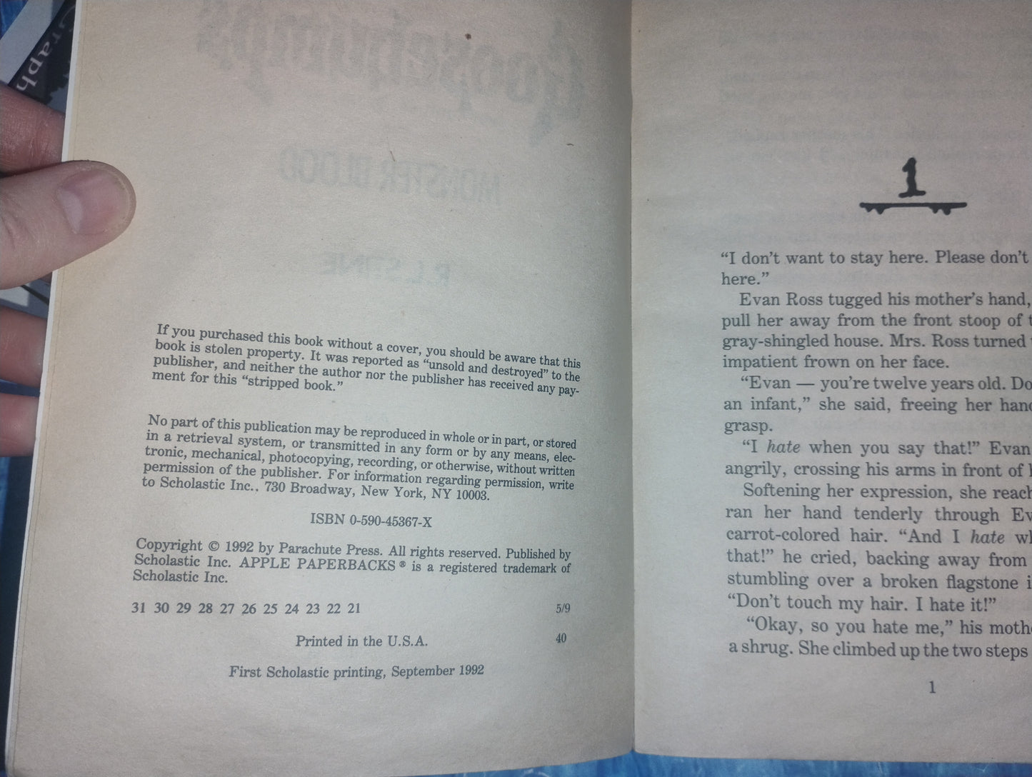 R.L. Stine Hand Signed Autograph Goosebumps Book COA