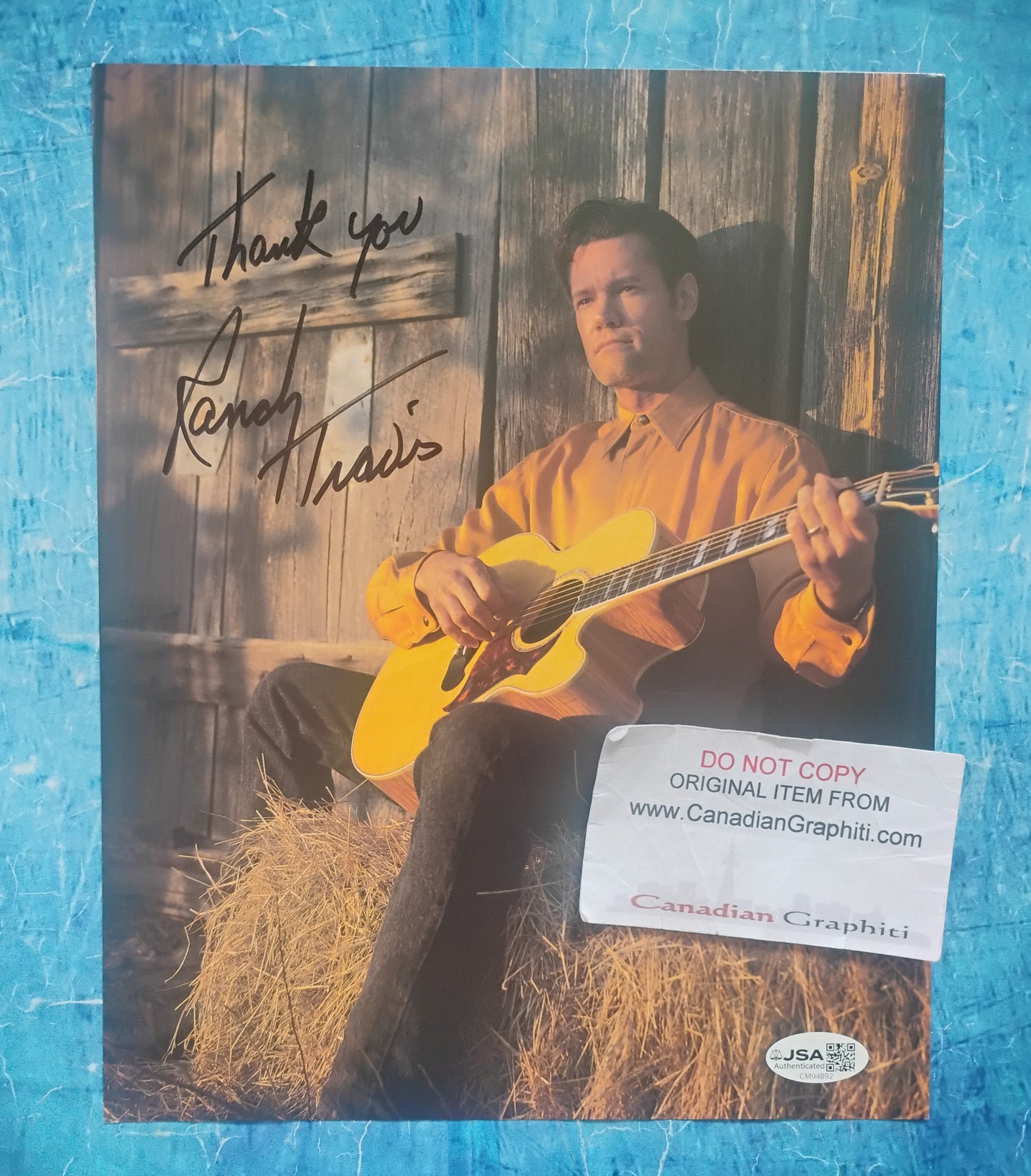 Randy Travis Hand Signed Autograph 8x10 Photo JSA COA