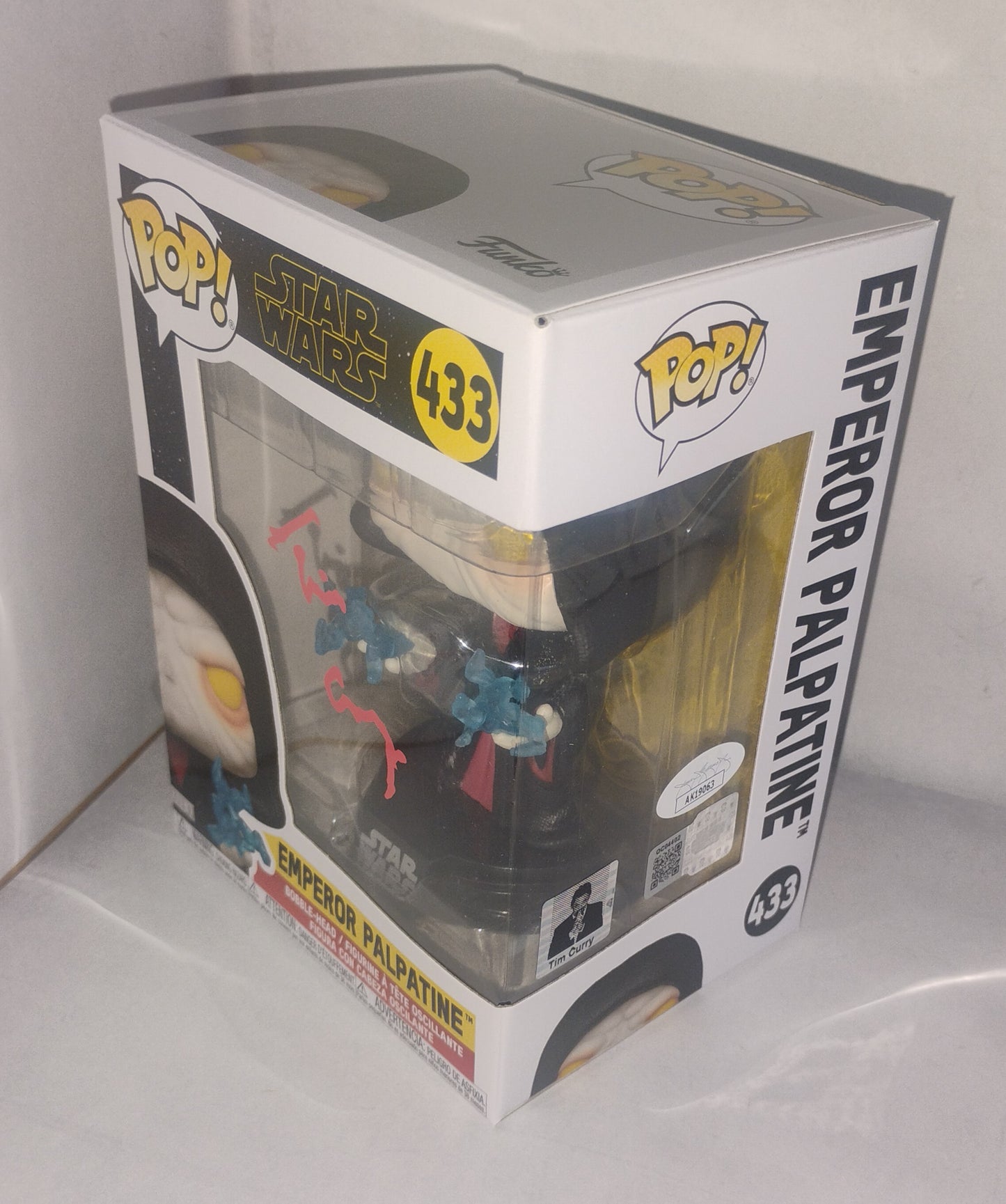 Tim Curry Hand Signed Autograph Emperor Palpatine Funko Pop JSA COA Star Wars